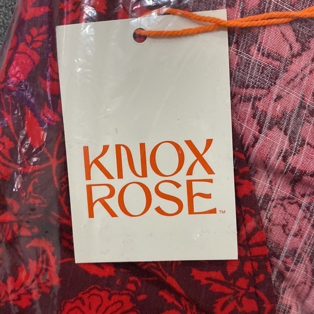 Women's Plus Size Long Sleeve A-Line Dress - Knox Rose™ Wine Red Floral Size 3X - Picture 7 of 8